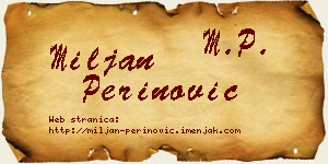 Miljan Perinović vizit kartica